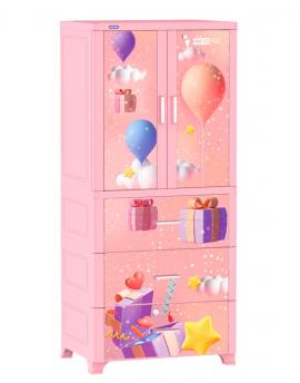 Tủ nhựa Wing 2 cánh 3 hộc - Hồng